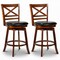 Swivel Counter Bar stools Set of 2 with Backrest and Footrest